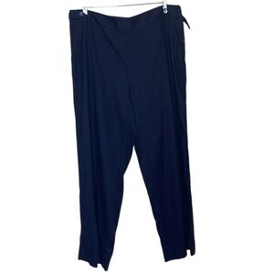 Talbots Navy Linen Blend Wide Leg Pants